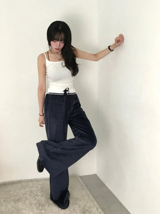 Cheno Low-rise Velour Velvet Pants