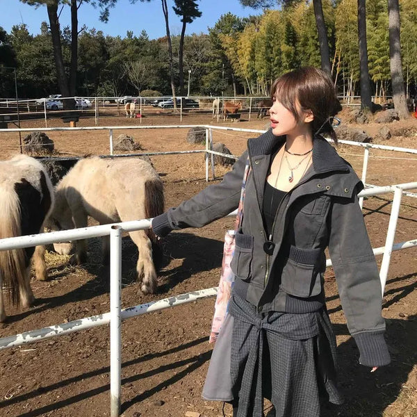 Pocket Detail Elastic Waist A-Line Midi Skirt