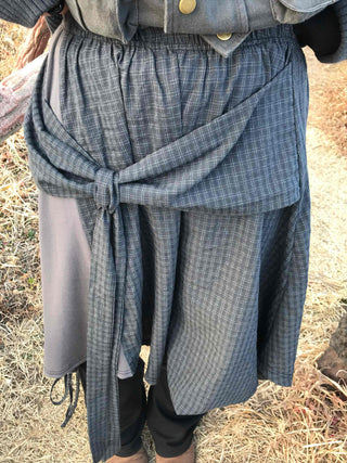 Pocket Detail Elastic Waist A-Line Midi Skirt