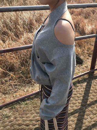 Soft Cotton Drop Shoulder Boxy Fit Round Neck Sweatshirt