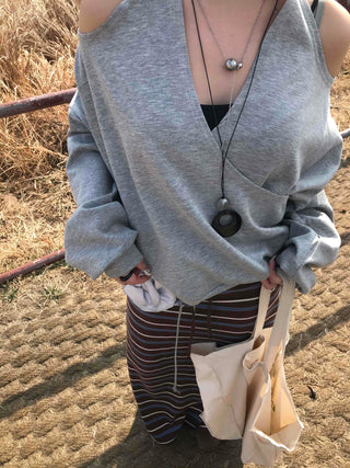Soft Cotton Drop Shoulder Boxy Fit Round Neck Sweatshirt