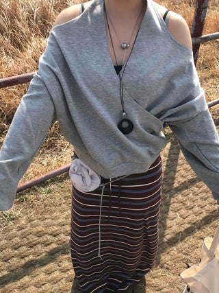 Soft Cotton Drop Shoulder Boxy Fit Round Neck Sweatshirt