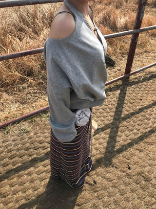 Soft Cotton Drop Shoulder Boxy Fit Round Neck Sweatshirt