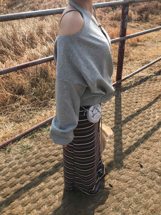 Soft Cotton Drop Shoulder Boxy Fit Round Neck Sweatshirt