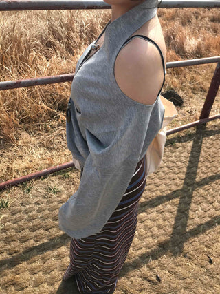Soft Cotton Drop Shoulder Boxy Fit Round Neck Sweatshirt