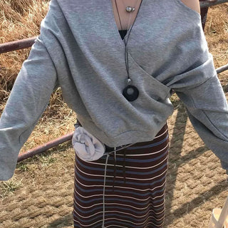 Soft Cotton Drop Shoulder Boxy Fit Round Neck Sweatshirt