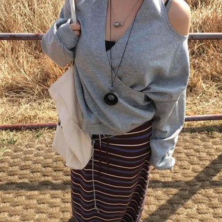Soft Cotton Drop Shoulder Boxy Fit Round Neck Sweatshirt