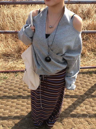 Soft Cotton Drop Shoulder Boxy Fit Round Neck Sweatshirt