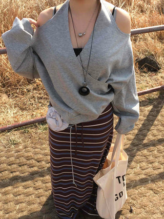 Soft Cotton Drop Shoulder Boxy Fit Round Neck Sweatshirt