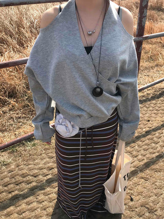 Soft Cotton Drop Shoulder Boxy Fit Round Neck Sweatshirt