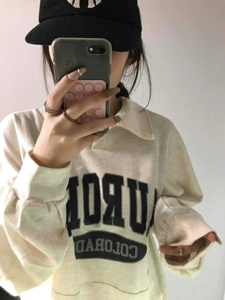 Vintage Lettering Loose Fit Oversized Sweatshirt