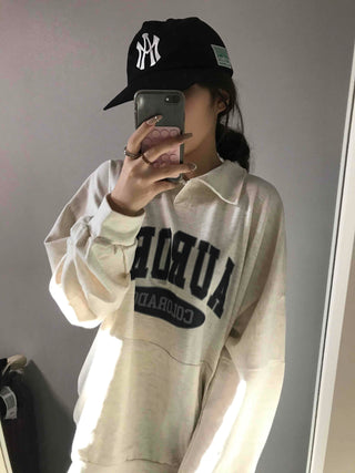 Vintage Lettering Loose Fit Oversized Sweatshirt