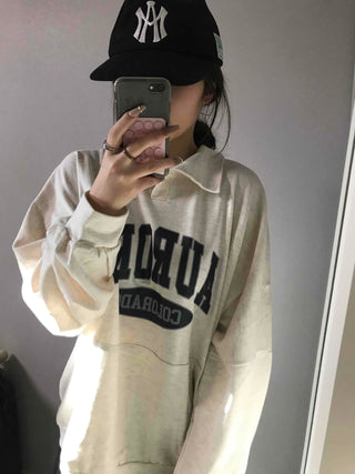 Vintage Lettering Loose Fit Oversized Sweatshirt