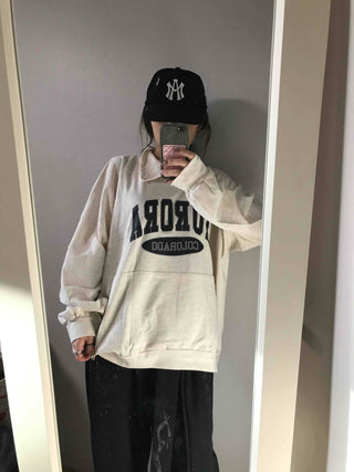 Vintage Lettering Loose Fit Oversized Sweatshirt