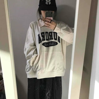 Vintage Lettering Loose Fit Oversized Sweatshirt