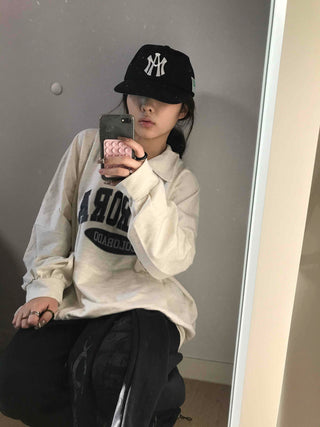 Vintage Lettering Loose Fit Oversized Sweatshirt