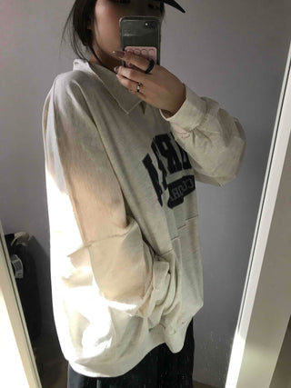 Vintage Lettering Loose Fit Oversized Sweatshirt