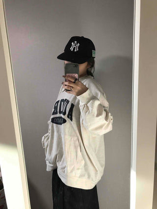 Vintage Lettering Loose Fit Oversized Sweatshirt