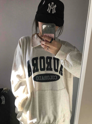 Vintage Lettering Loose Fit Oversized Sweatshirt