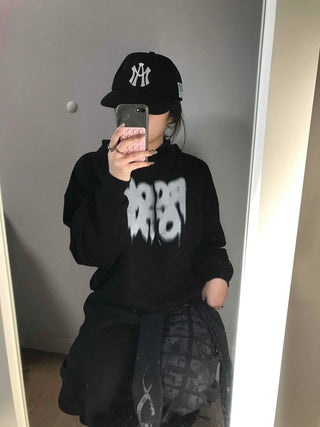 Graffiti Lettering Oversized Hoodie