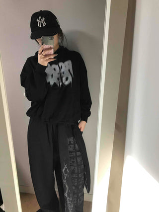 Graffiti Lettering Oversized Hoodie