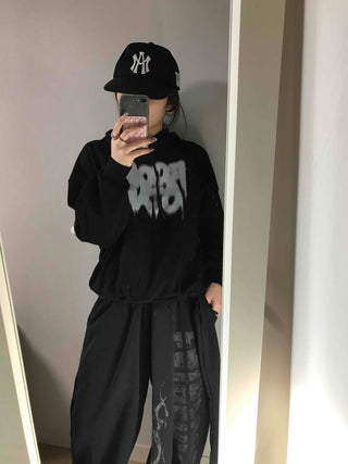 Graffiti Lettering Oversized Hoodie