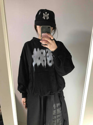Graffiti Lettering Oversized Hoodie