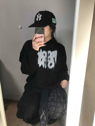 Graffiti Lettering Oversized Hoodie