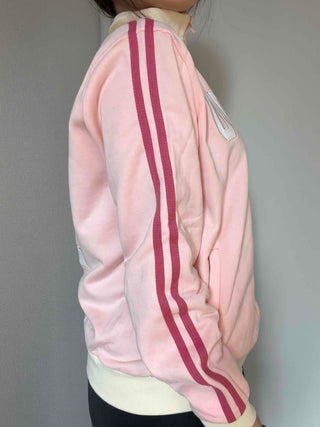 Sporty color-blocked diagonal line zip-up