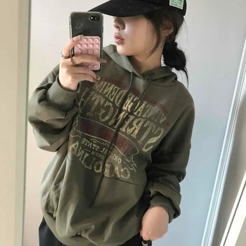 Vintage Lettering Oversized Hoodie