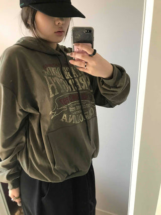 Vintage Lettering Oversized Hoodie