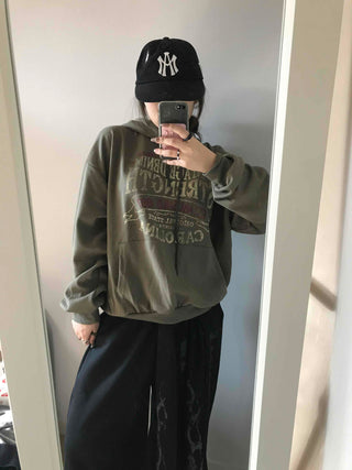Vintage Lettering Oversized Hoodie