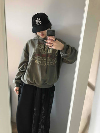 Vintage Lettering Oversized Hoodie