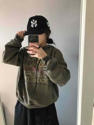 Vintage Lettering Oversized Hoodie