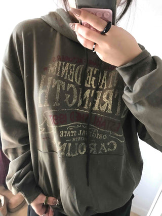 Vintage Lettering Oversized Hoodie