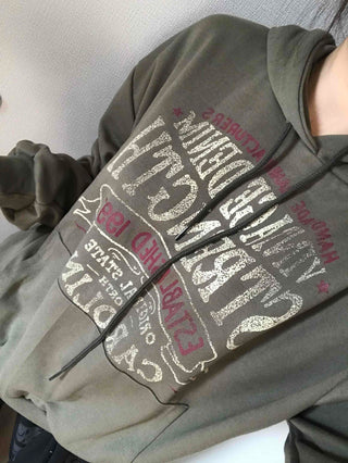 Vintage Lettering Oversized Hoodie