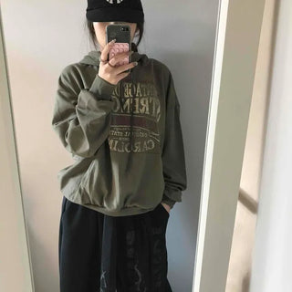 Vintage Lettering Oversized Hoodie