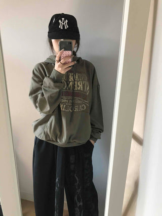 Vintage Lettering Oversized Hoodie