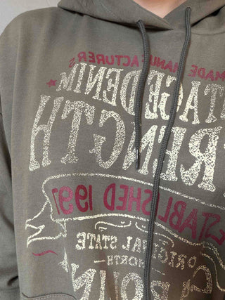 Vintage Lettering Oversized Hoodie