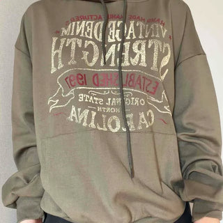Vintage Lettering Oversized Hoodie