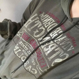 Vintage Lettering Oversized Hoodie