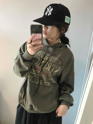 Vintage Lettering Oversized Hoodie
