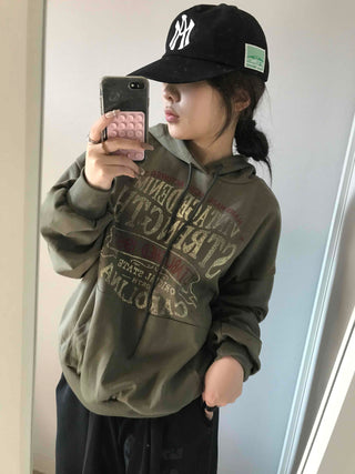 Vintage Lettering Oversized Hoodie