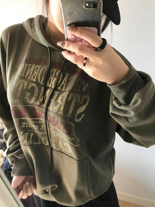 Vintage Lettering Oversized Hoodie