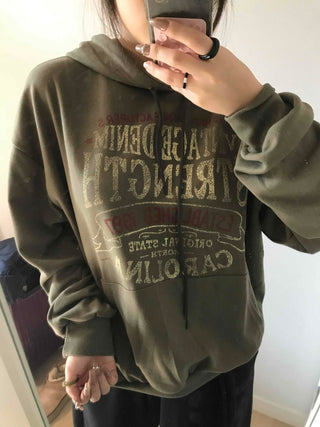 Vintage Lettering Oversized Hoodie