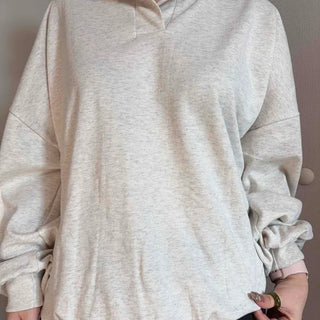 Collared Layered Oversized Loose Fit Sweatshirt