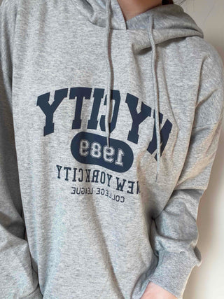 Lettering Embroidered Oversized Loose Hoodie