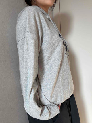 Lettering Embroidered Oversized Loose Hoodie