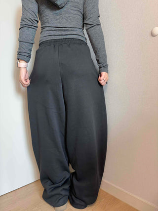 Side Lettering Elastic Waist Loose Fit Jogger Pants