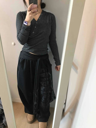 Side Lettering Elastic Waist Loose Fit Jogger Pants